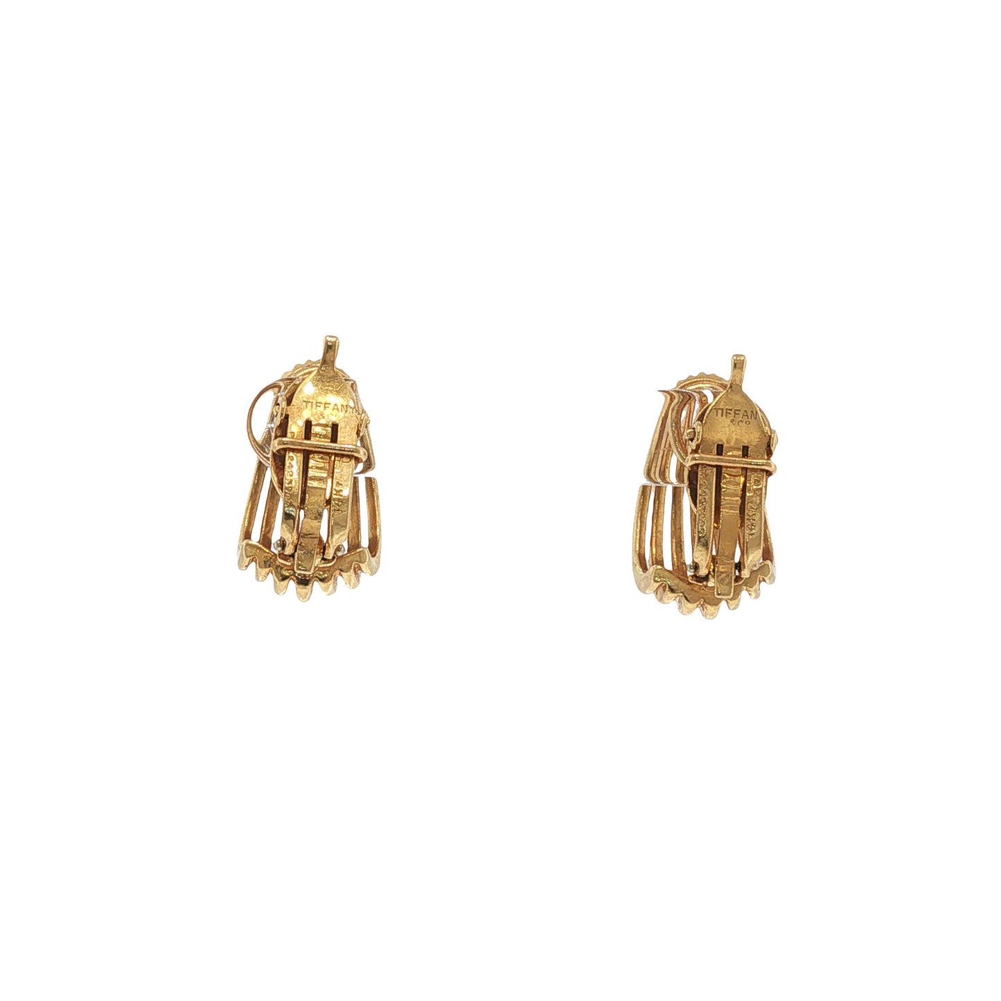 Retro George Schuler for Tiffany & Co. 14K Gold Ear Clips