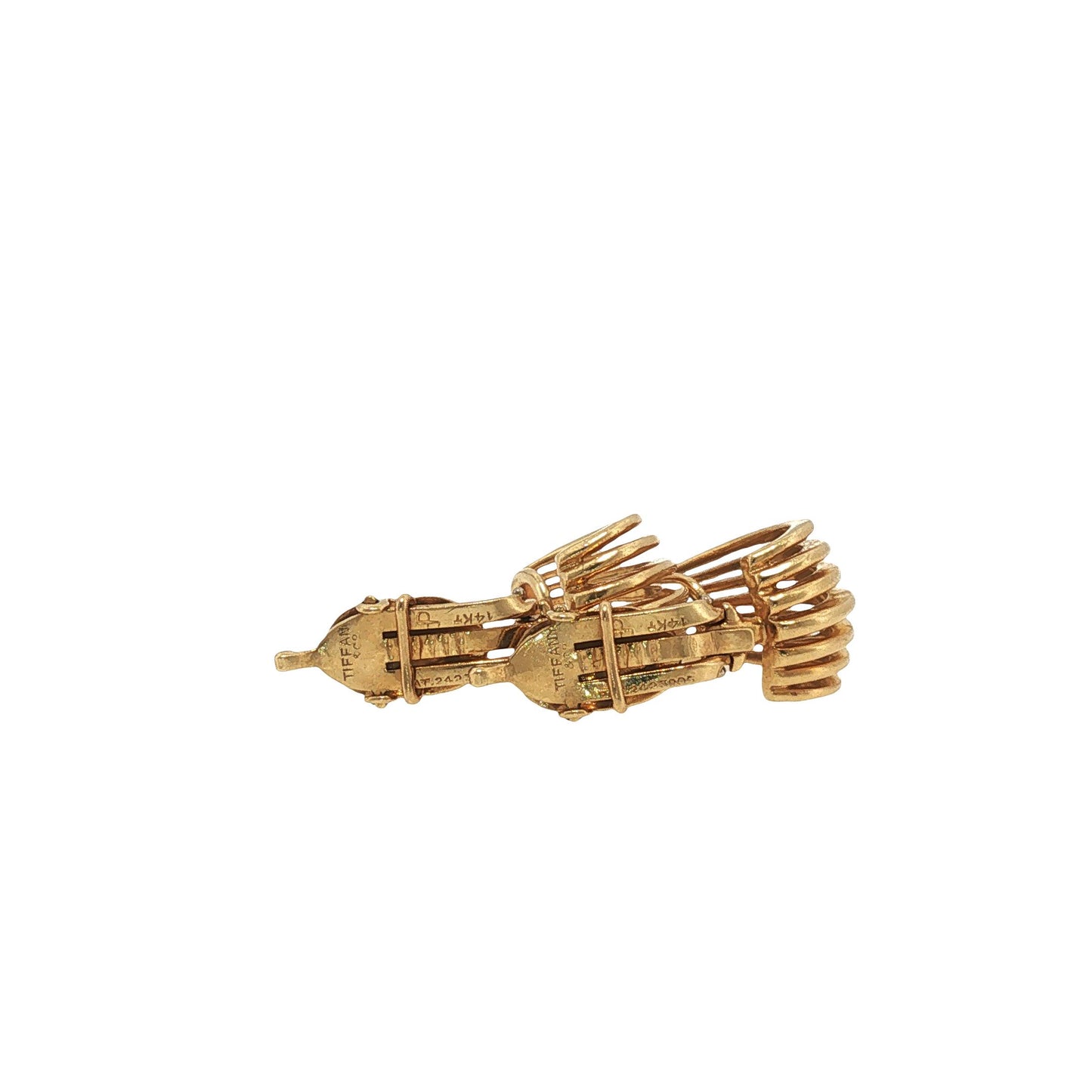 Retro George Schuler for Tiffany & Co. 14K Gold Ear Clips