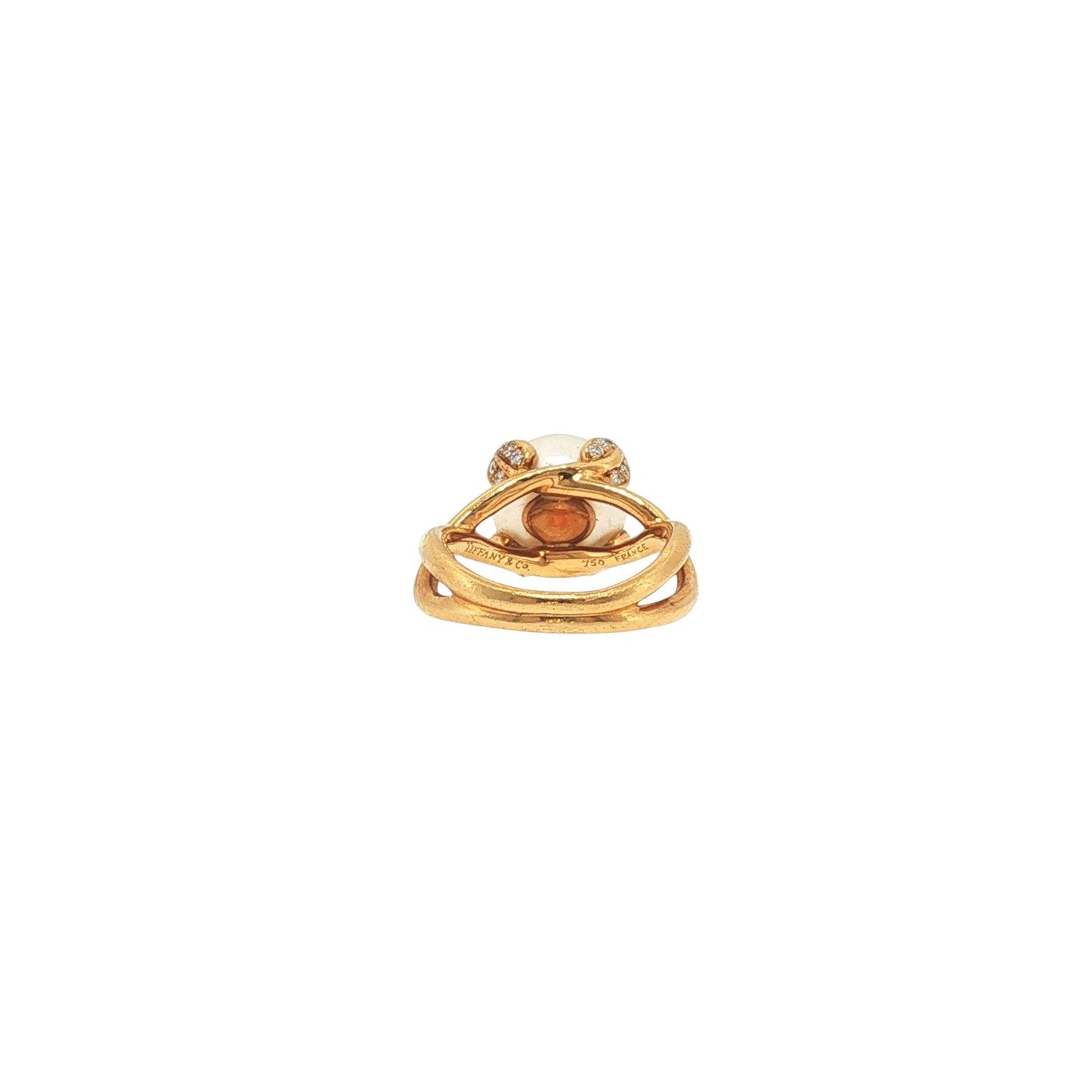 Tiffany & Co. France 18K Gold Pearl and Diamond Ring