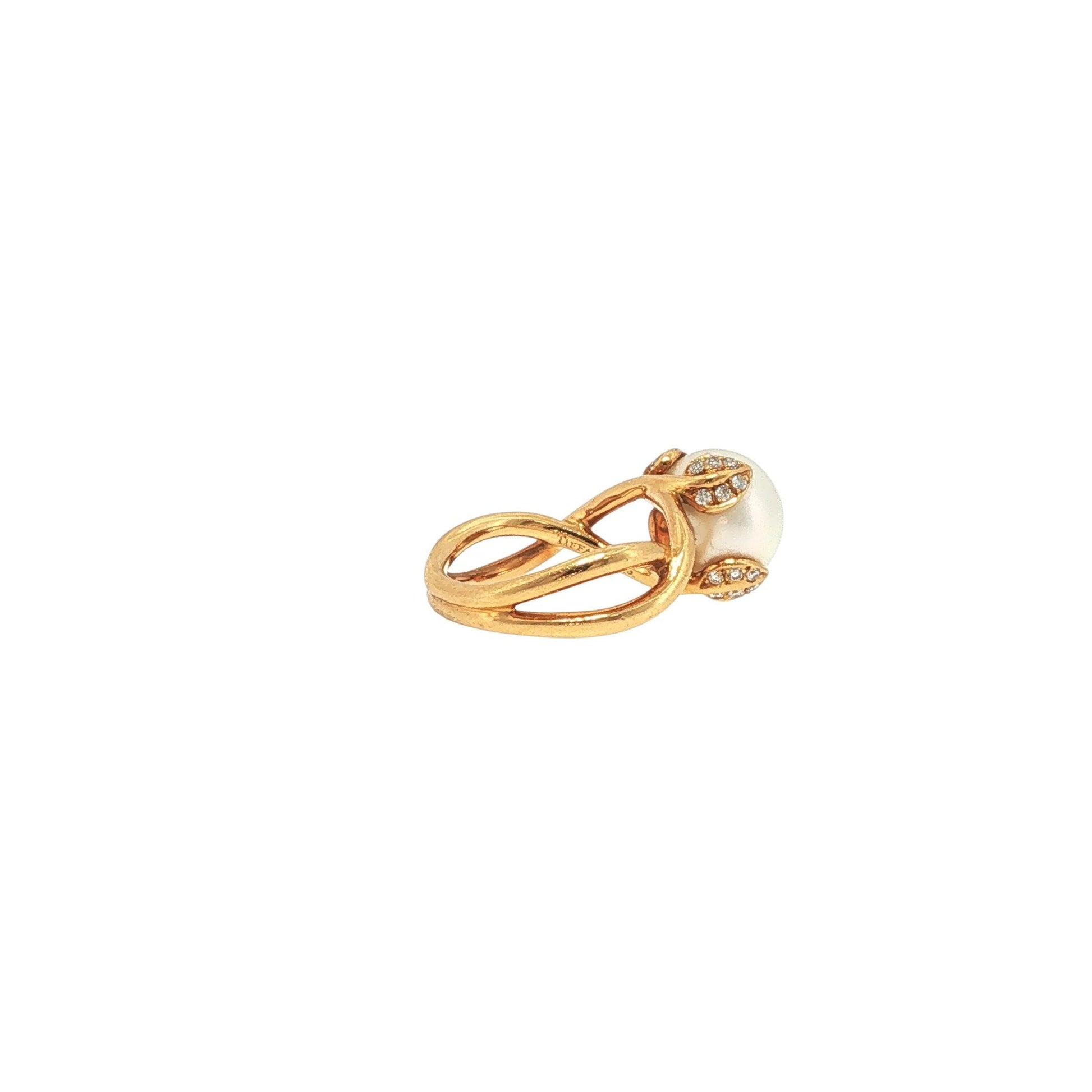 Tiffany & Co. France 18K Gold Pearl and Diamond Ring
