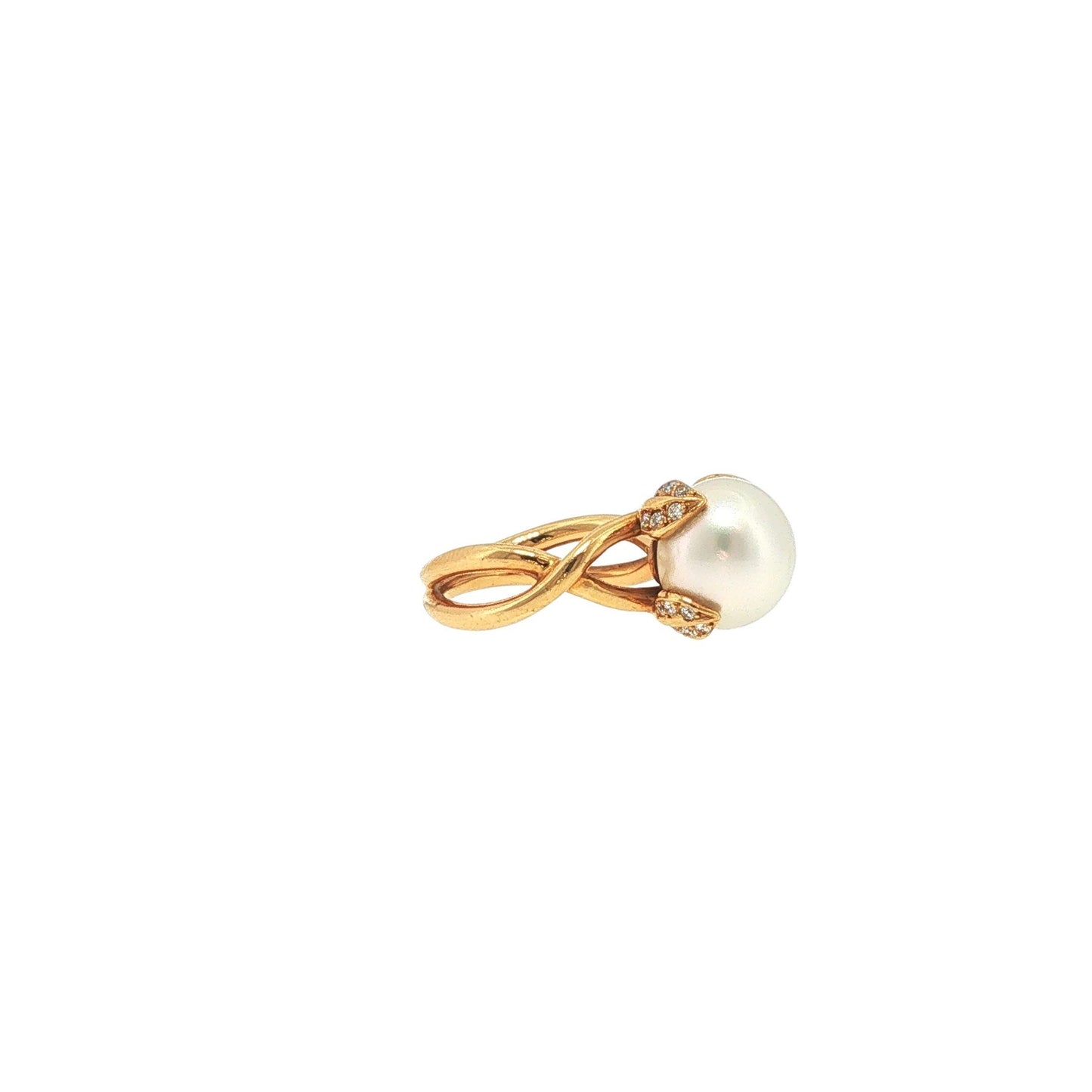 Tiffany & Co. France 18K Gold Pearl and Diamond Ring