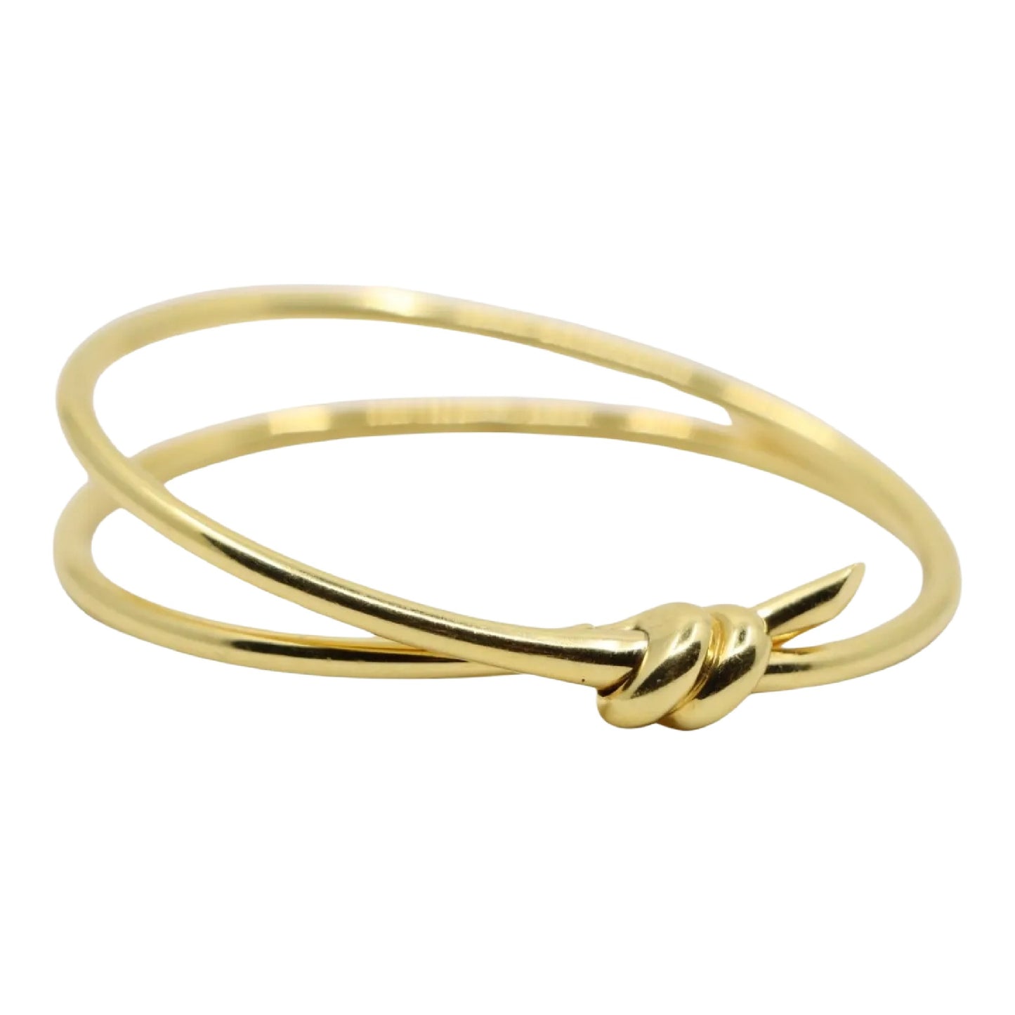 Tiffany & Co. 18K Gold Knot Double Row Hinged Bangle