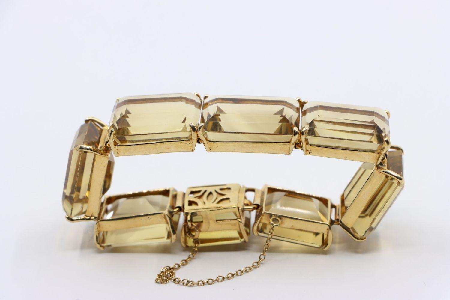 Vintage 14K Gold Citrine Bracelet