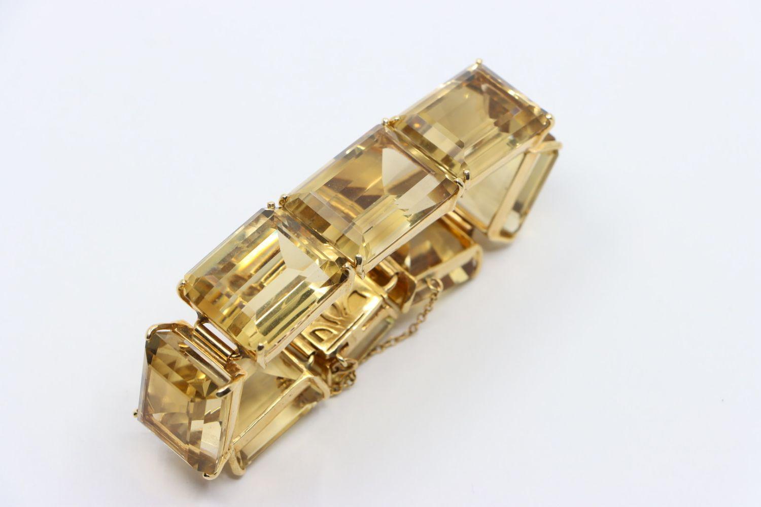 Vintage 14K Gold Citrine Bracelet