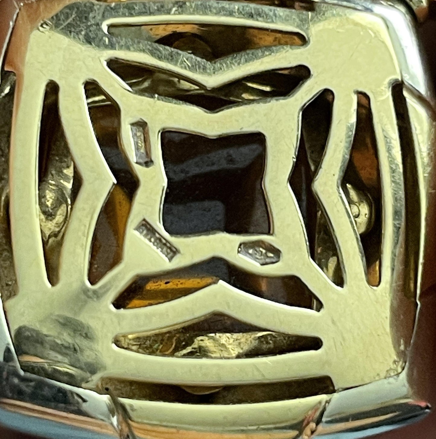 Vintage Bvlgari Pyramid 18K Gold Citrine Pendant