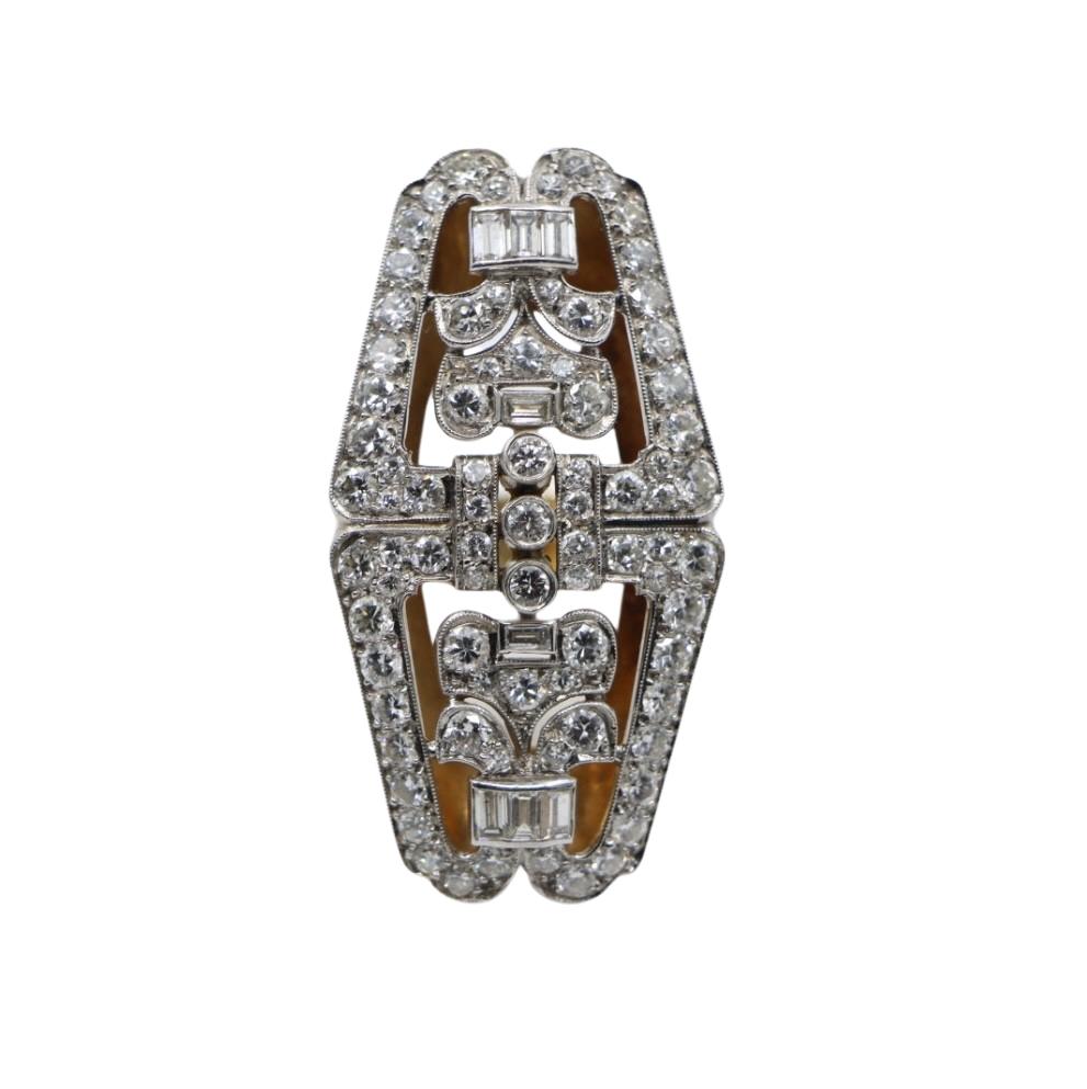 Vintage Art Deco 14K Gold Platinum Diamond Ring