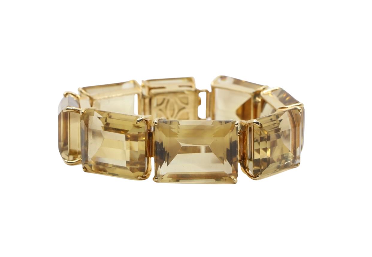 Vintage 14K Gold Citrine Bracelet