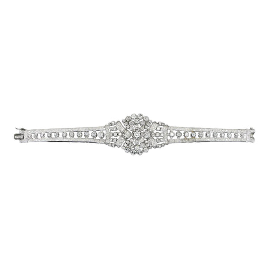 14K White Gold Diamond Bracelet