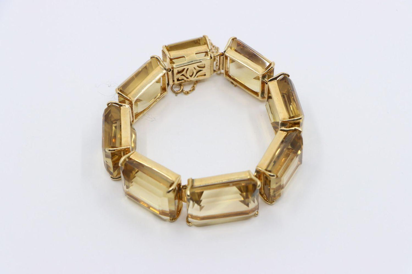 Vintage 14K Gold Citrine Bracelet