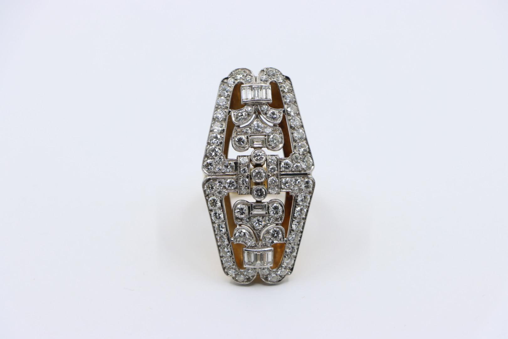 Vintage Art Deco 14K Gold Platinum Diamond Ring