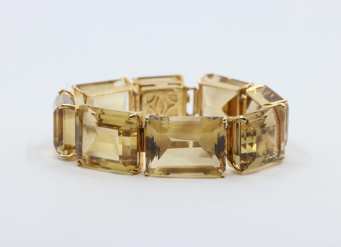 Vintage 14K Gold Citrine Bracelet