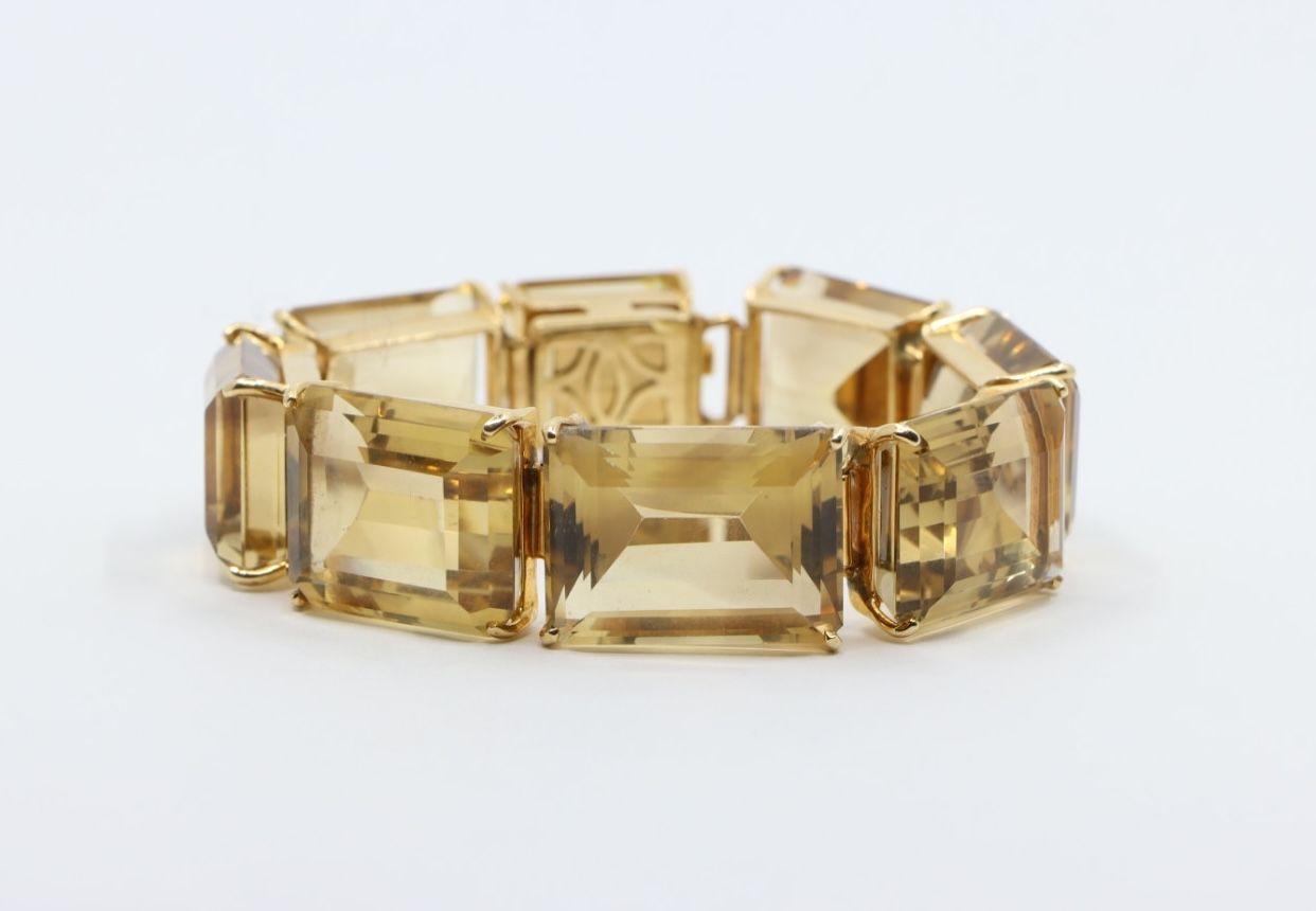 Vintage 14K Gold Citrine Bracelet