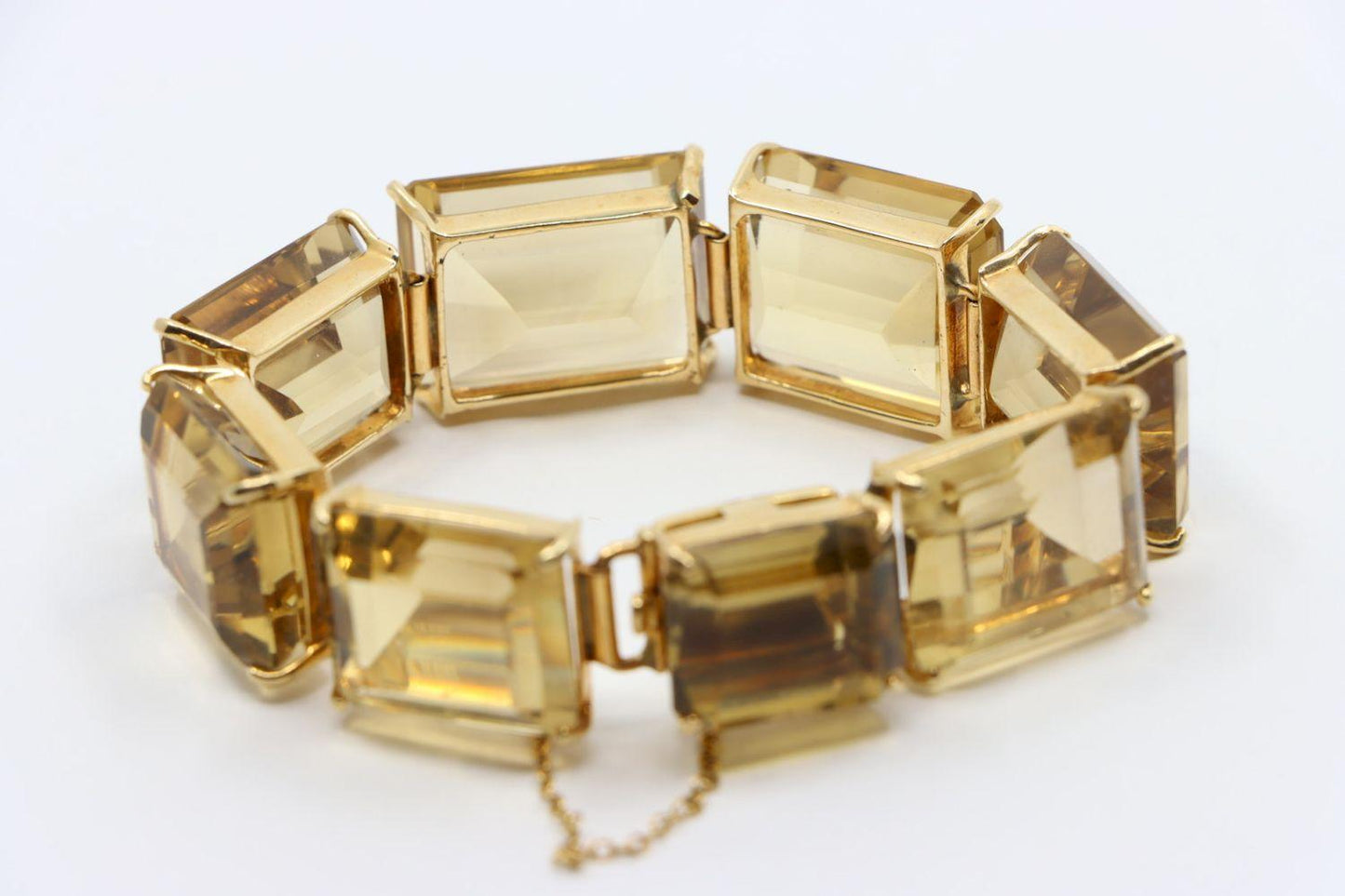 Vintage 14K Gold Citrine Bracelet