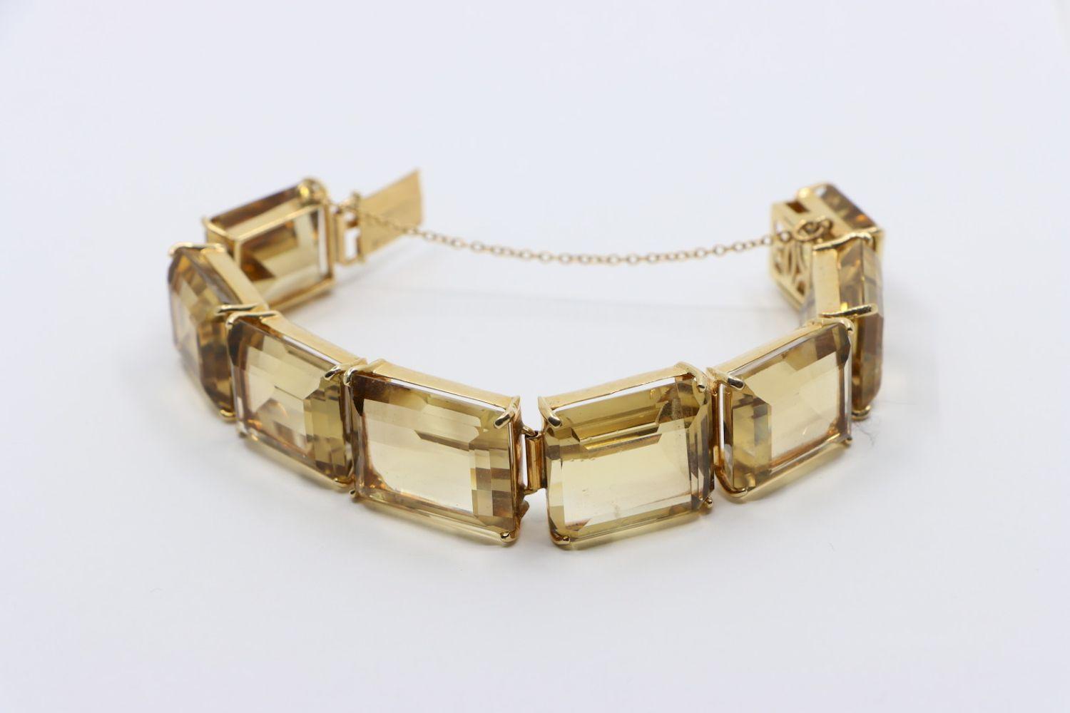 Vintage 14K Gold Citrine Bracelet