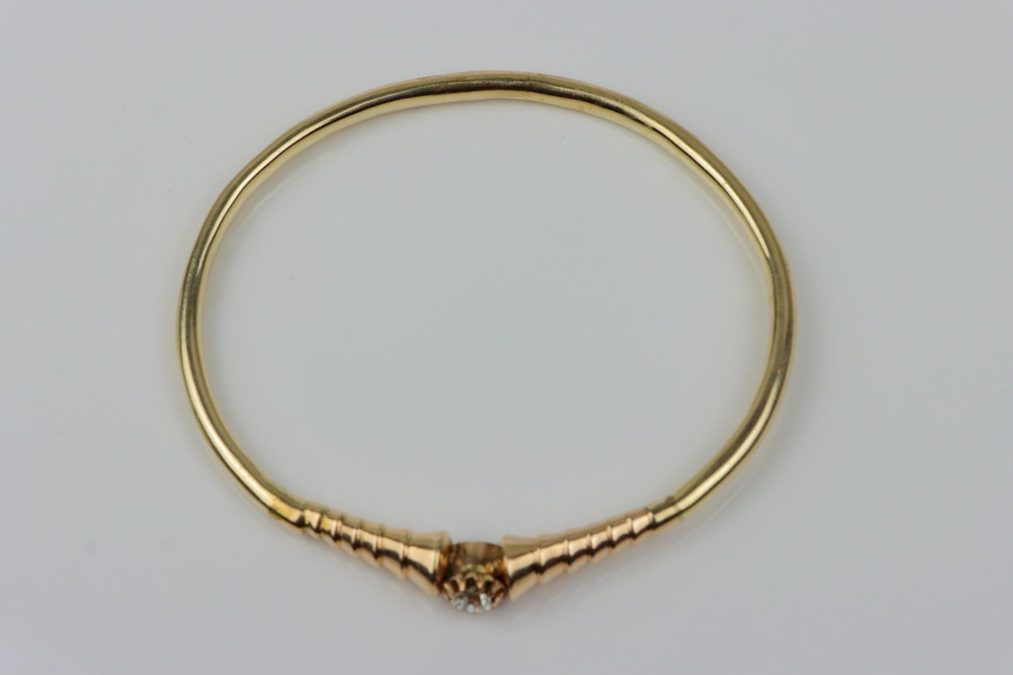 Vintage 14K Gold Diamond Bangle Bracelet