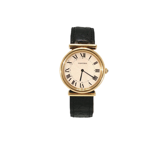 CARTIER VENDOME BI-PLAN REF. 2220 18K GOLD MANUAL WIND WRISTWATCH