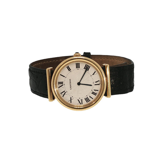 CARTIER VENDOME BI-PLAN REF. 2220 18K GOLD MANUAL WIND WRISTWATCH