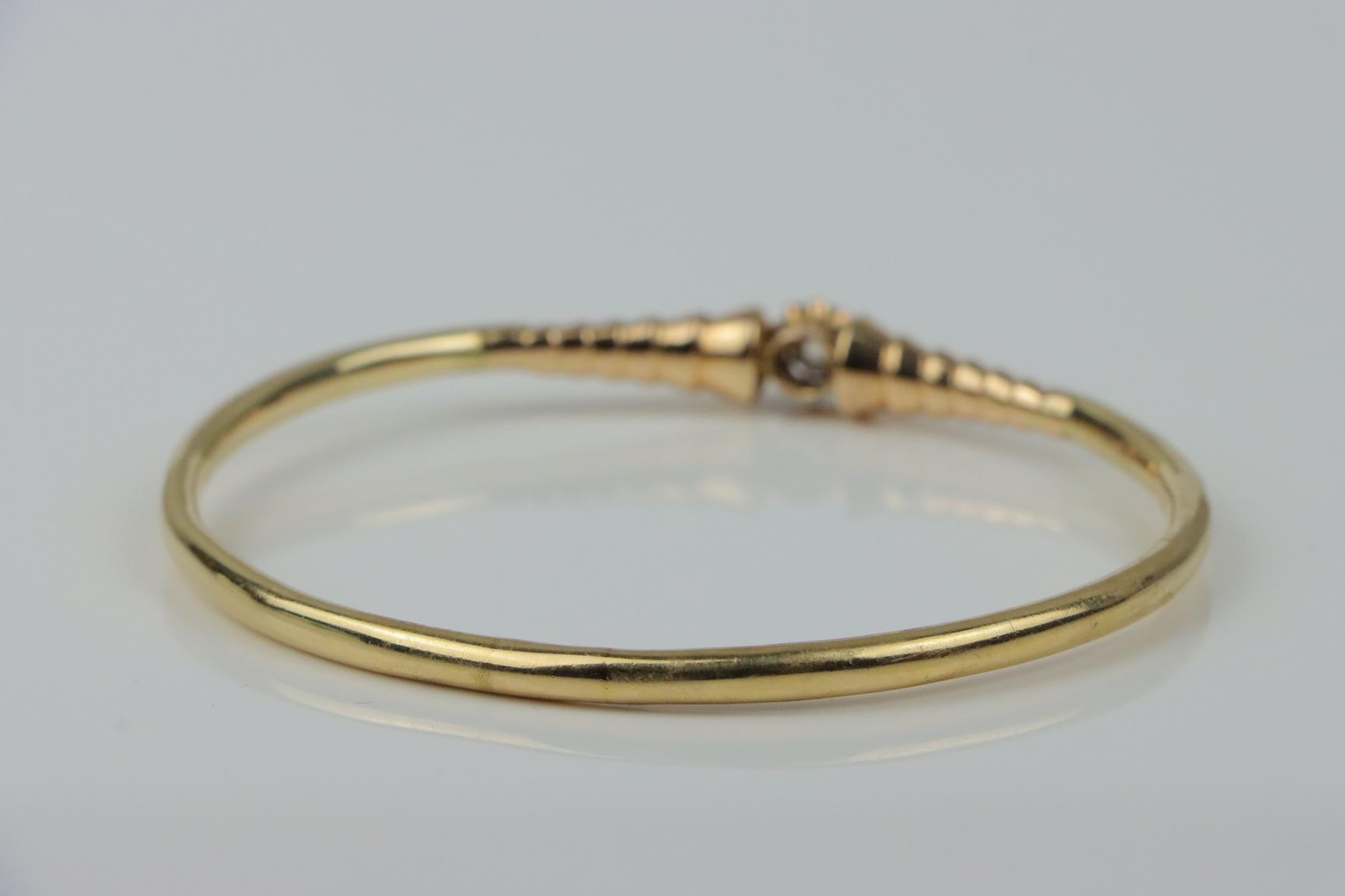 Vintage 14K Gold Diamond Bangle Bracelet