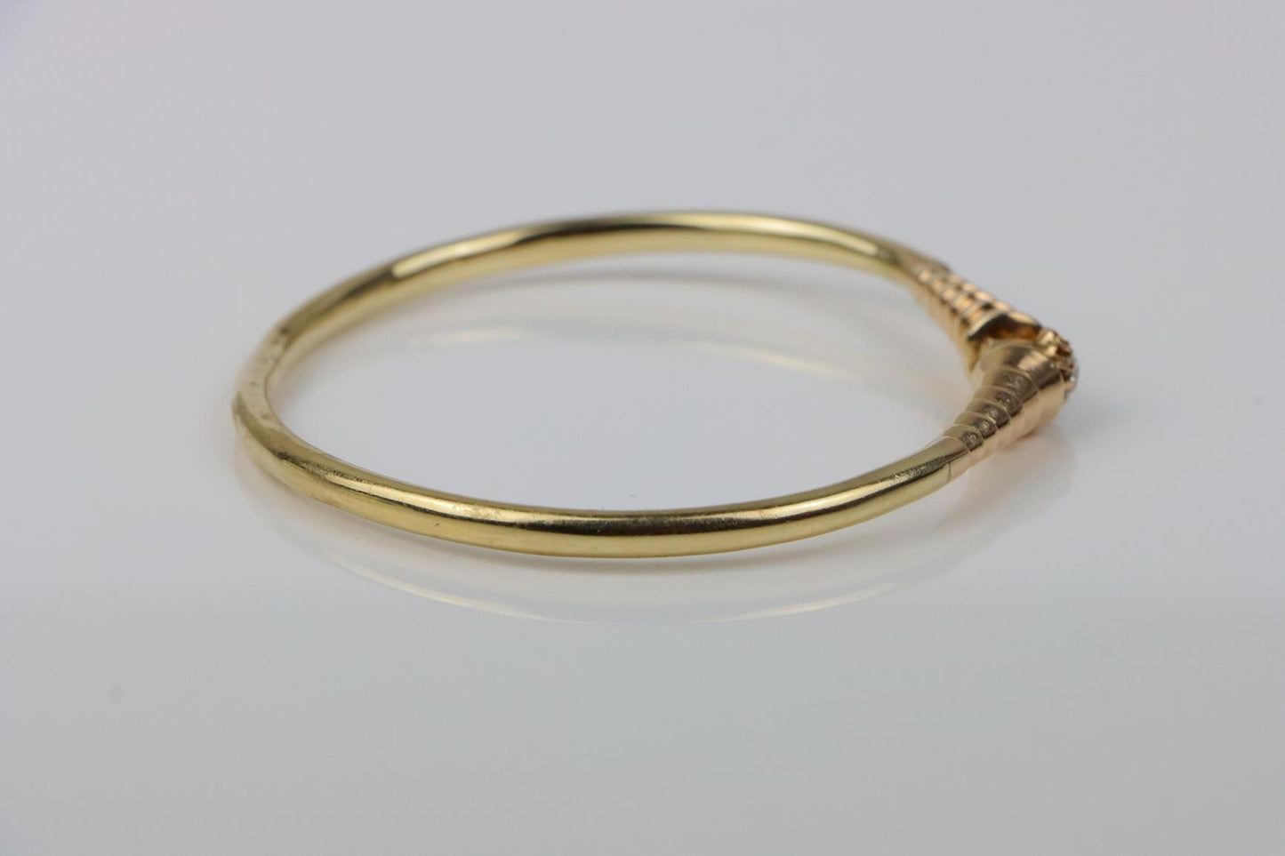 Vintage 14K Gold Diamond Bangle Bracelet