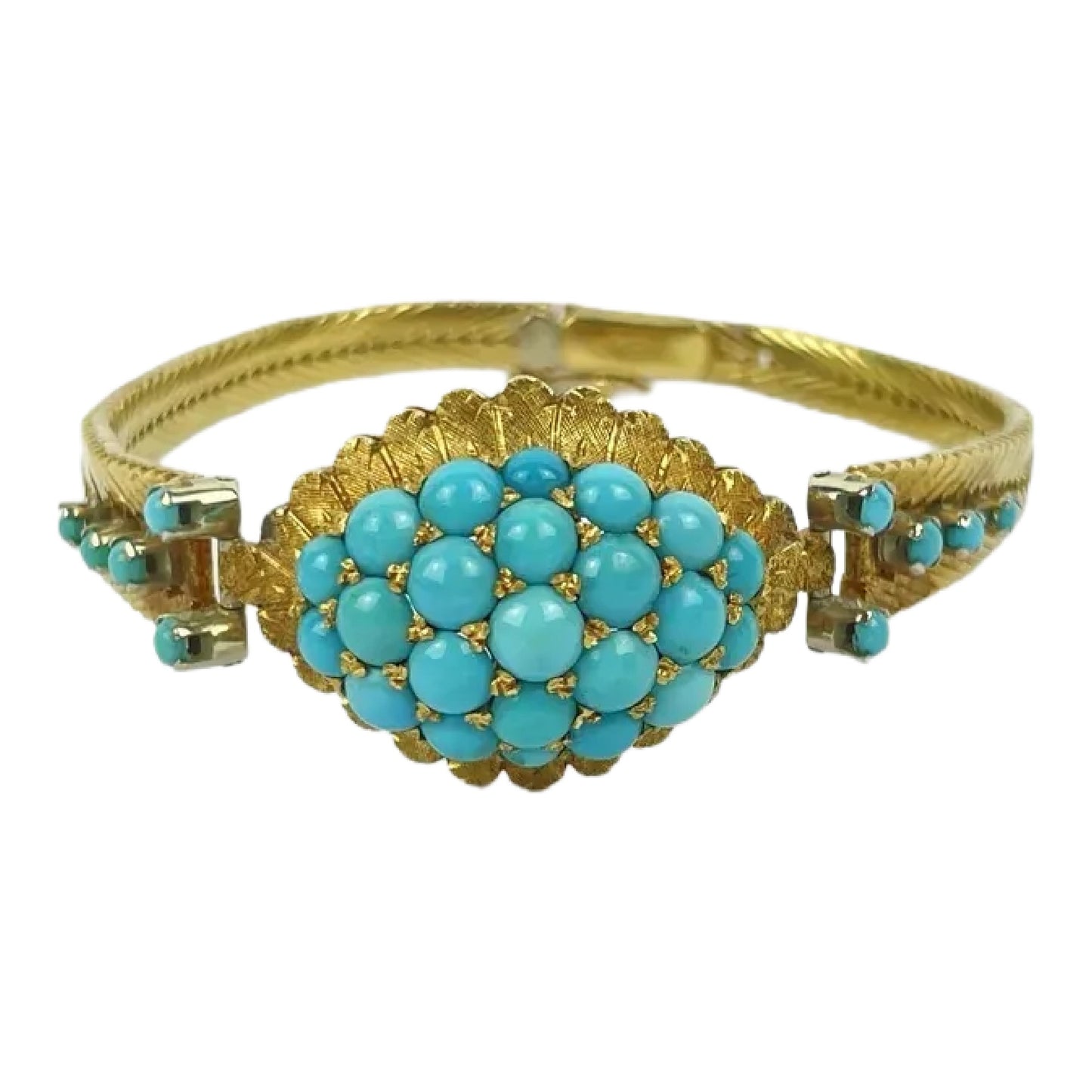 18k Gold Turquoise Bead Bracelet