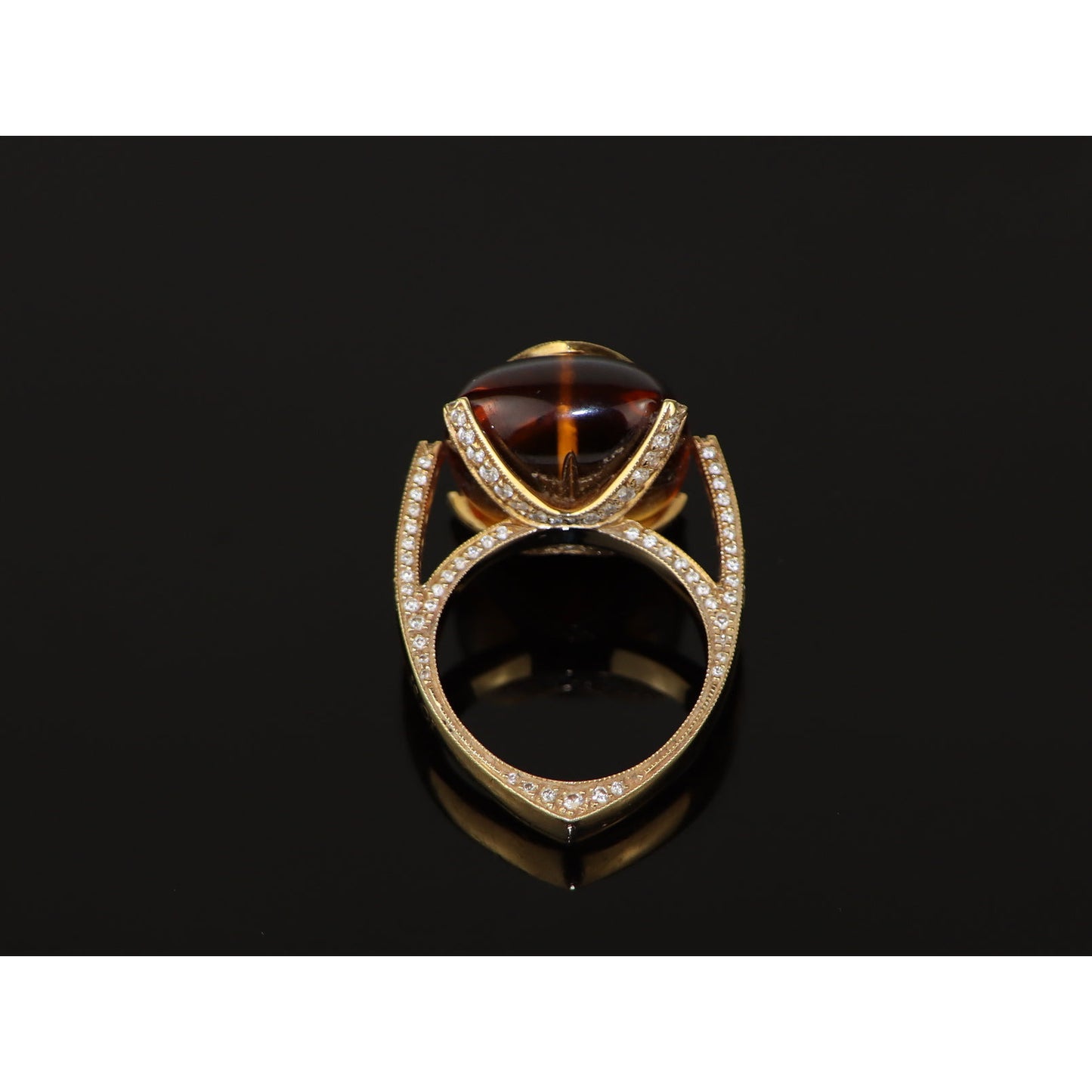 Io Si 18K Gold Diamond Citrine Cocktail Ring