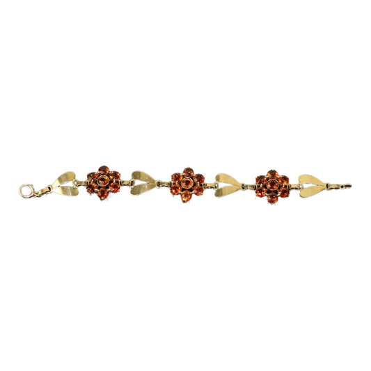 Vintage Tiffany & Co. 14k Gold Citrine Flower Bracelet