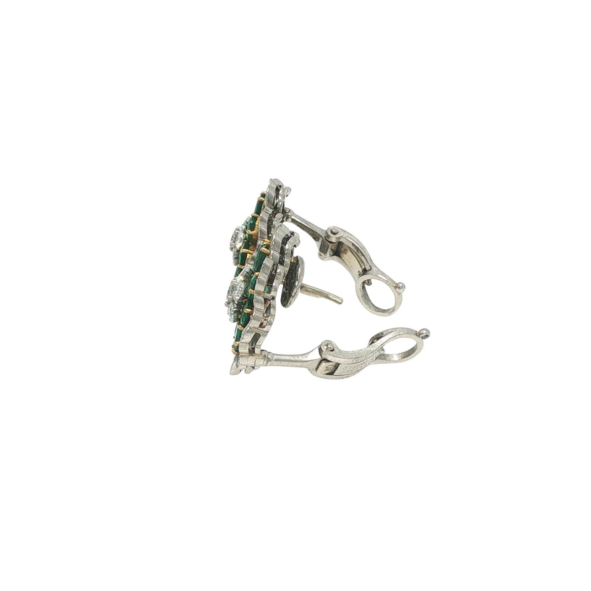 Van Cleef & Arpels Emerald and Diamond Camellia Flower Earrings