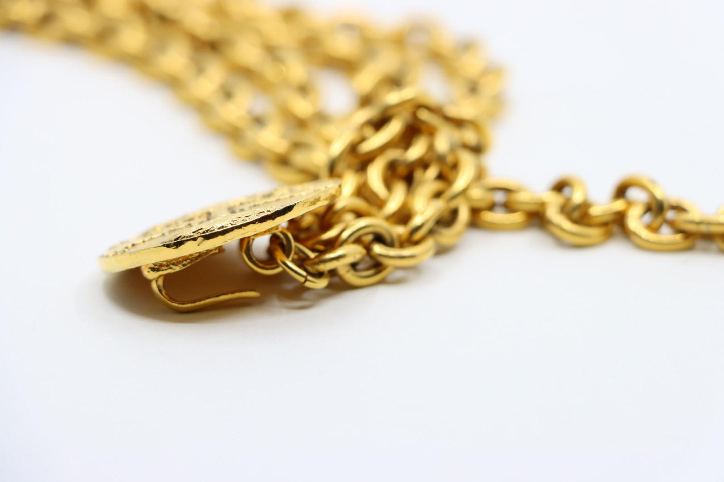 Vintage Chanel Gold Tone Medal Chain Belt