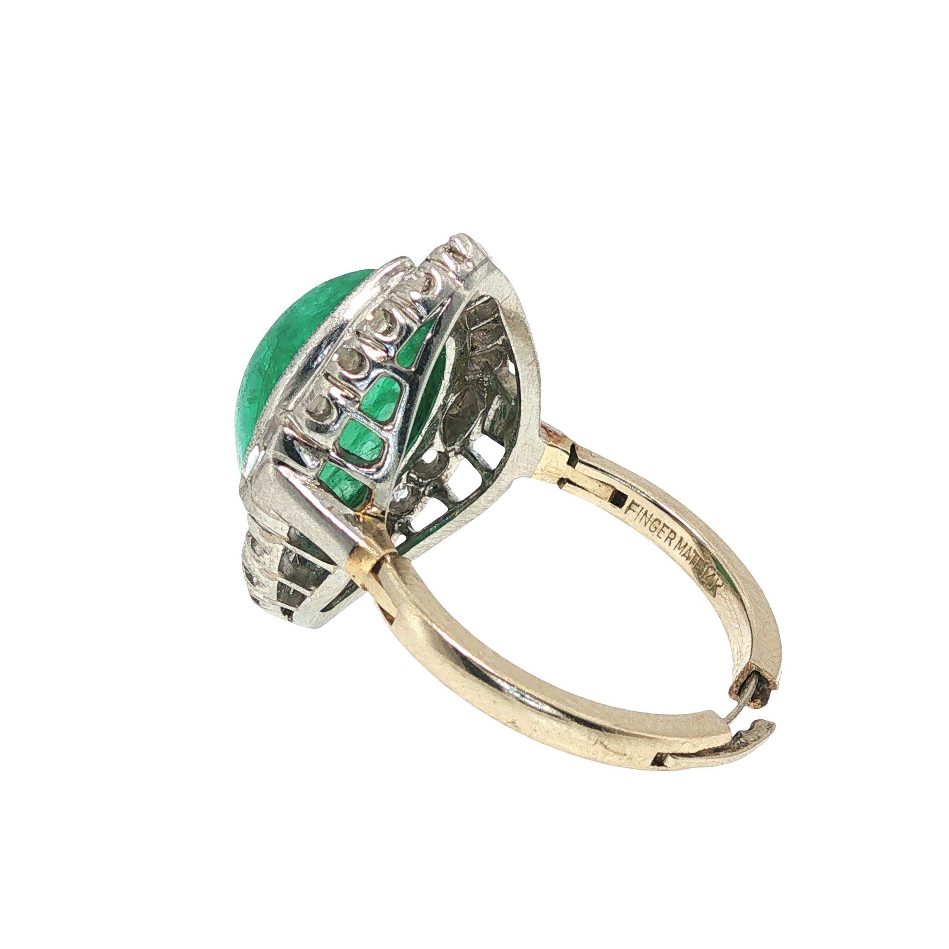 GIA Certified 14K Gold Emerald and Diamond Ring