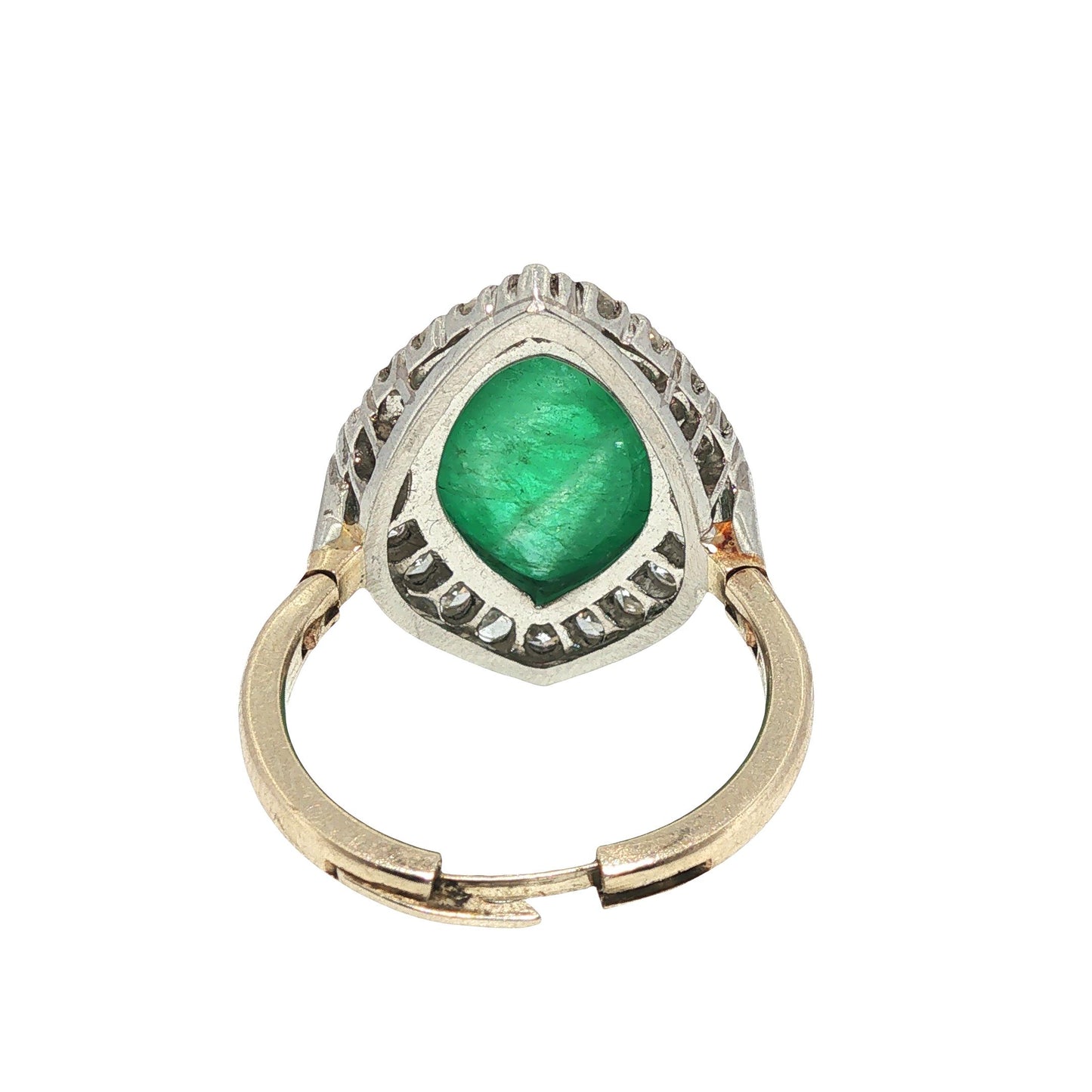 GIA Certified 14K Gold Emerald and Diamond Ring