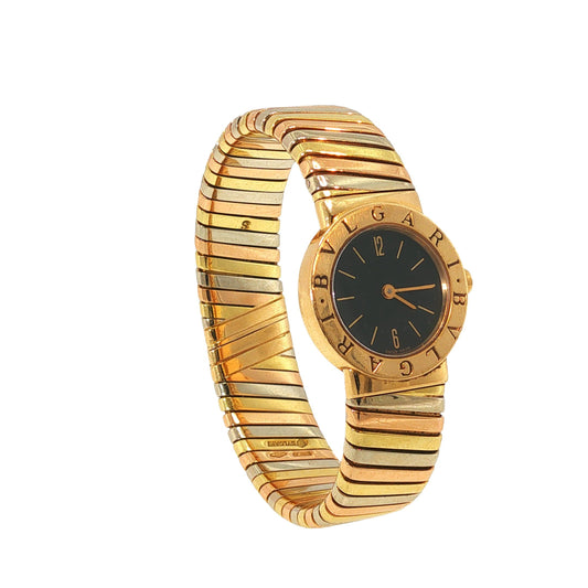 BULGARI 18K TRI-COLOR GOLD TUBOGAS WRISTWATCH