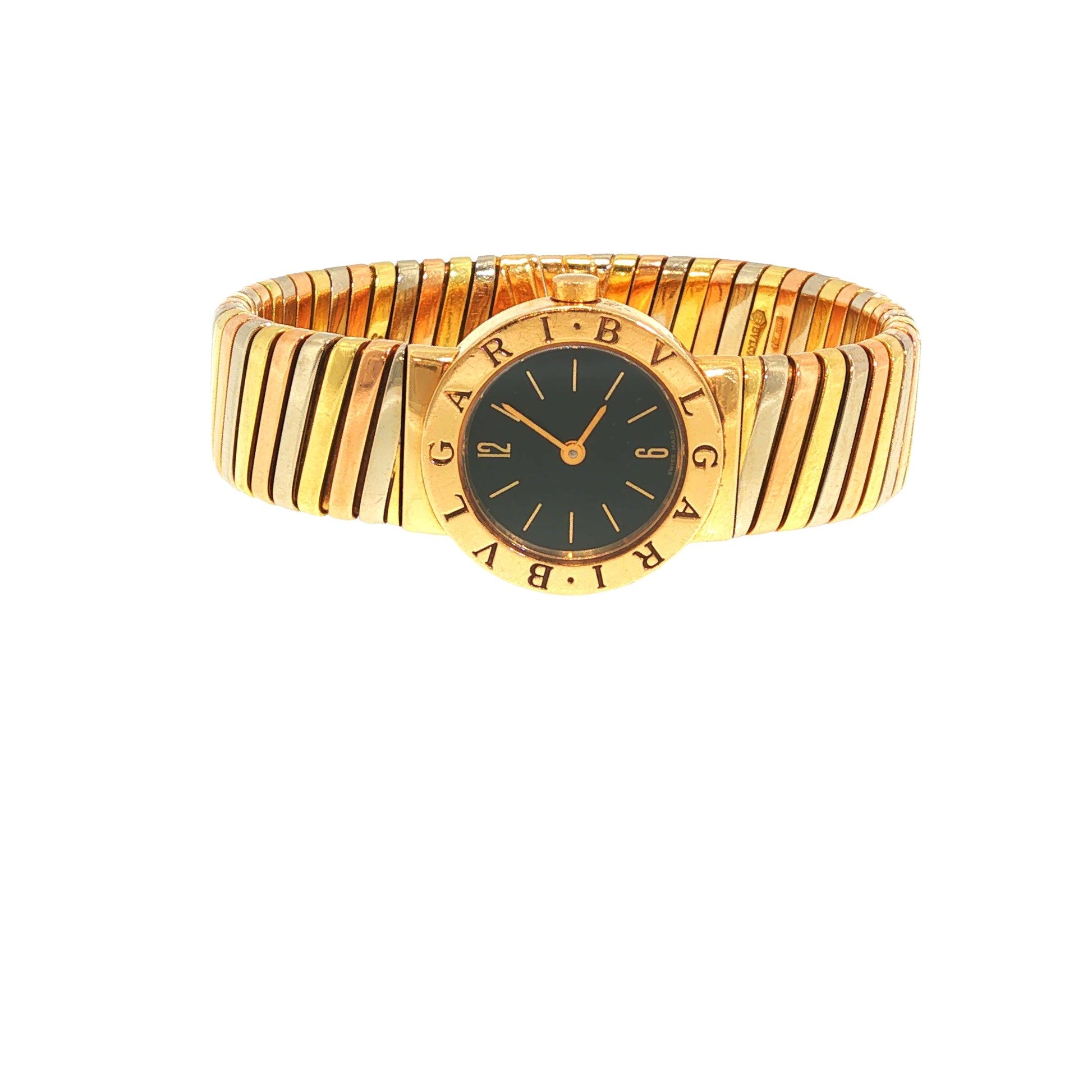 BULGARI 18K TRI-COLOR GOLD TUBOGAS WRISTWATCH