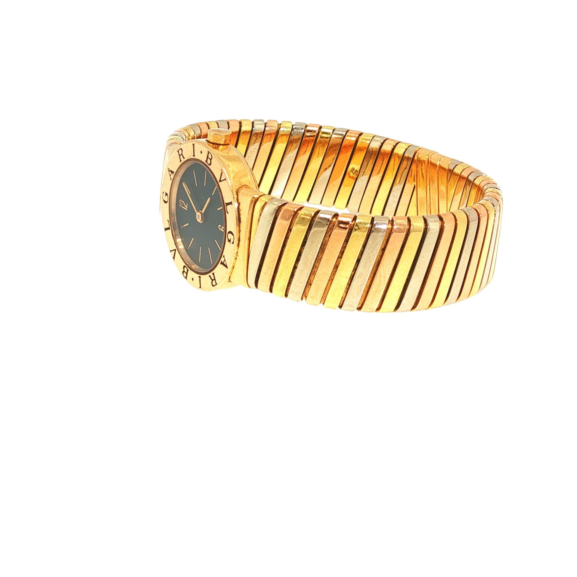 BULGARI 18K TRI-COLOR GOLD TUBOGAS WRISTWATCH