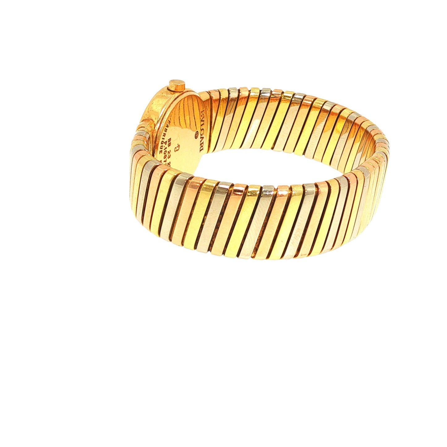BULGARI 18K TRI-COLOR GOLD TUBOGAS WRISTWATCH