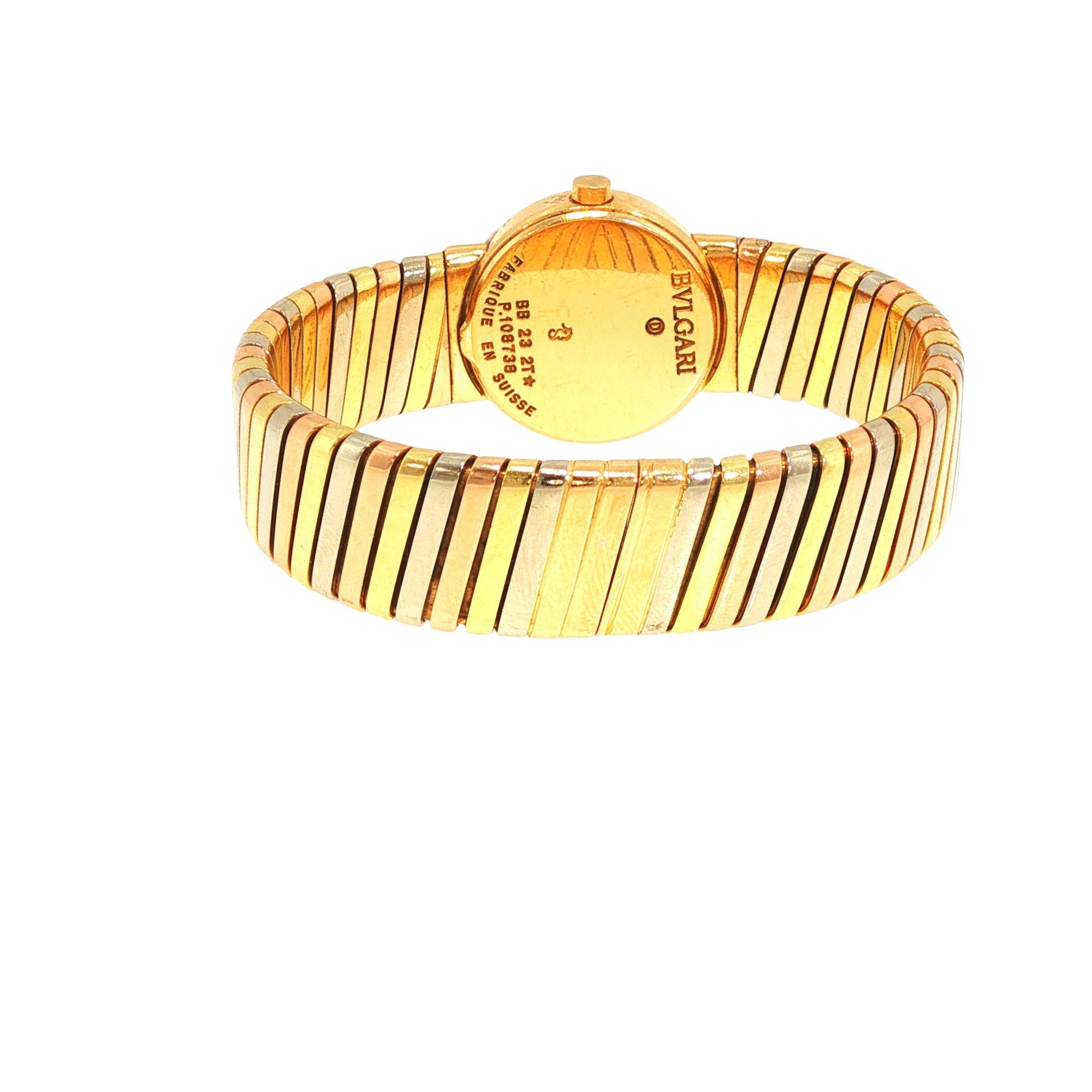 BULGARI 18K TRI-COLOR GOLD TUBOGAS WRISTWATCH
