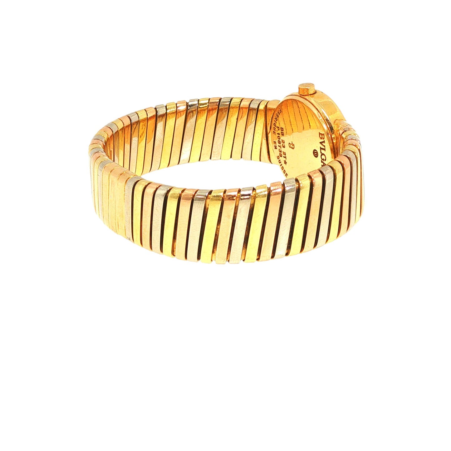 BULGARI 18K TRI-COLOR GOLD TUBOGAS WRISTWATCH