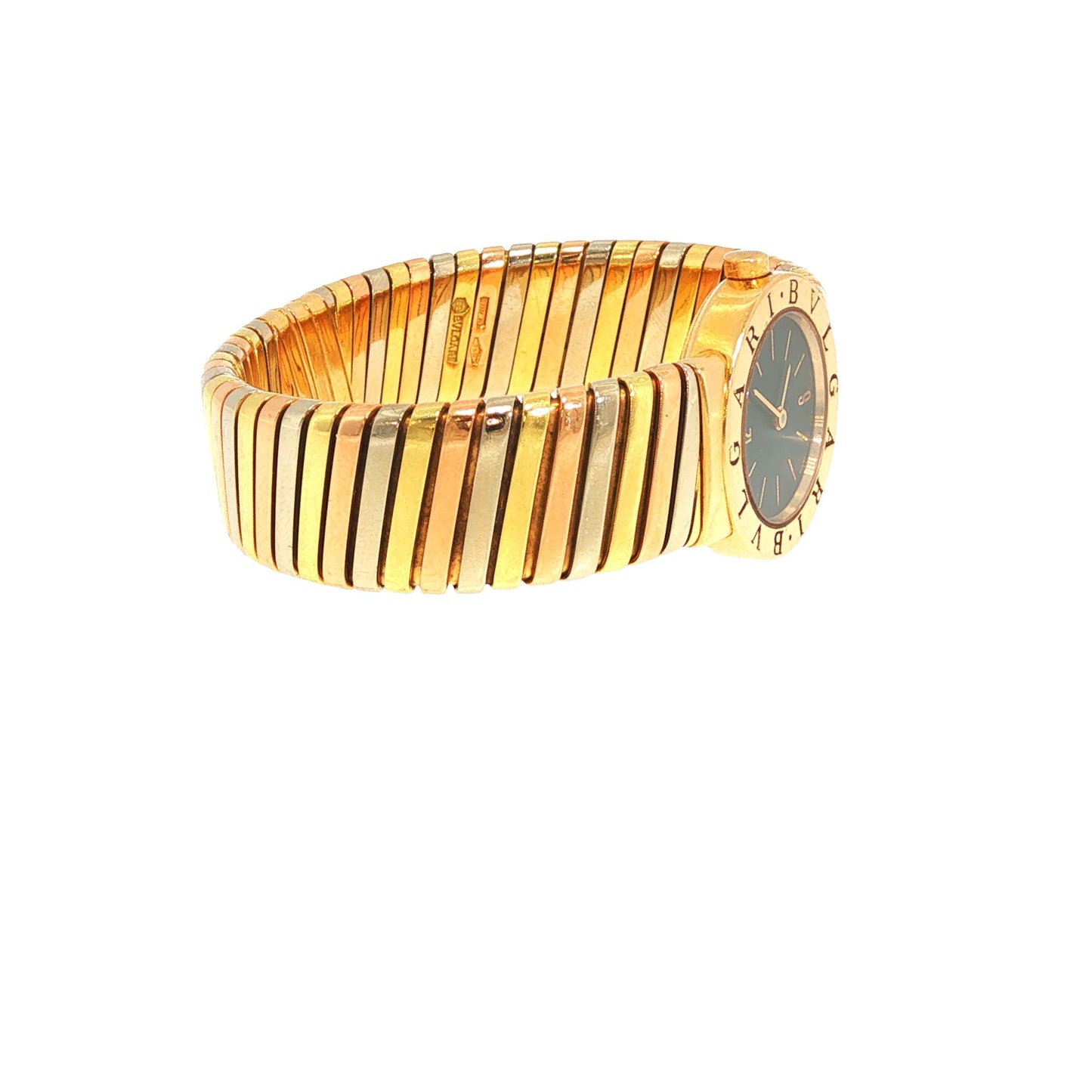 BULGARI 18K TRI-COLOR GOLD TUBOGAS WRISTWATCH
