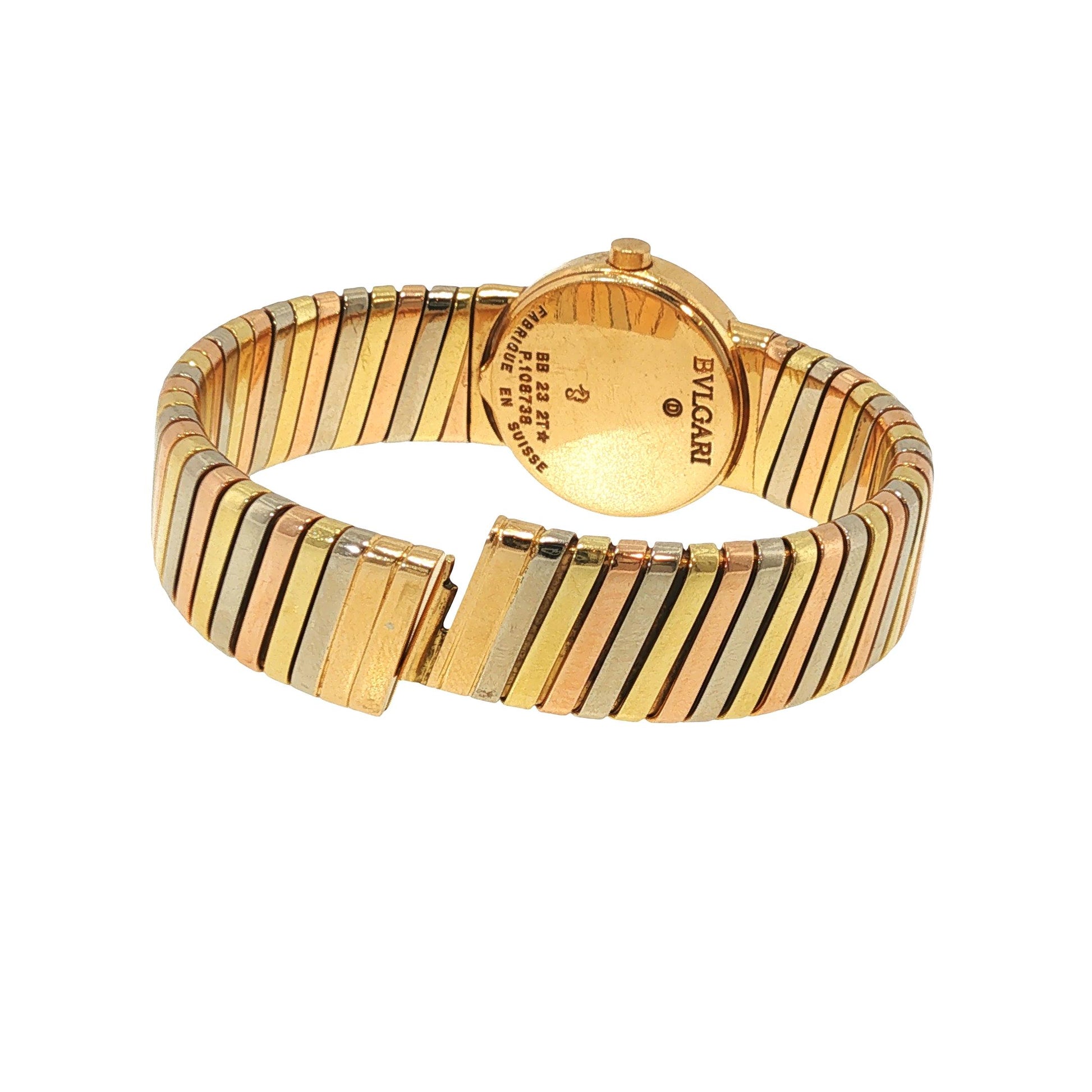 BULGARI 18K TRI-COLOR GOLD TUBOGAS WRISTWATCH