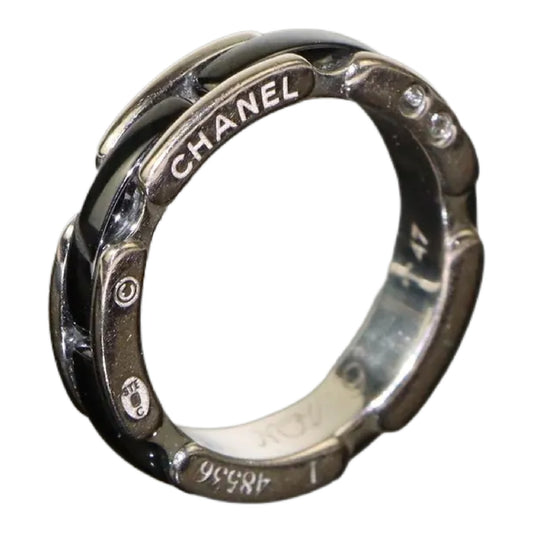 Chanel & Baumer Collaboration 18K White Gold Black Ceramic Ultra Ring