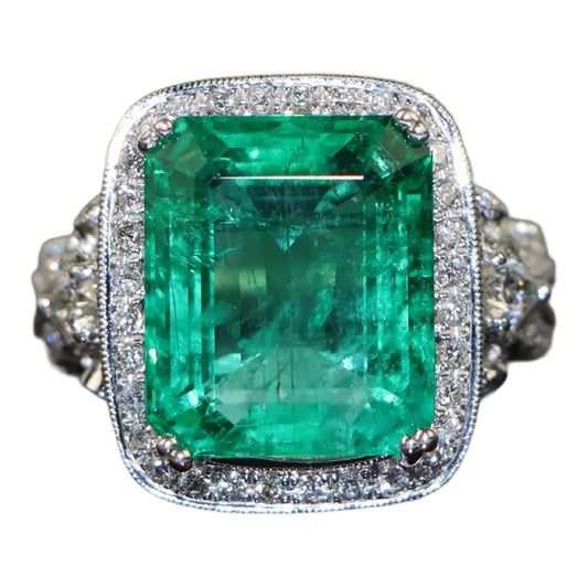 AGI Appraised 9.5 Carat Emerald Ring