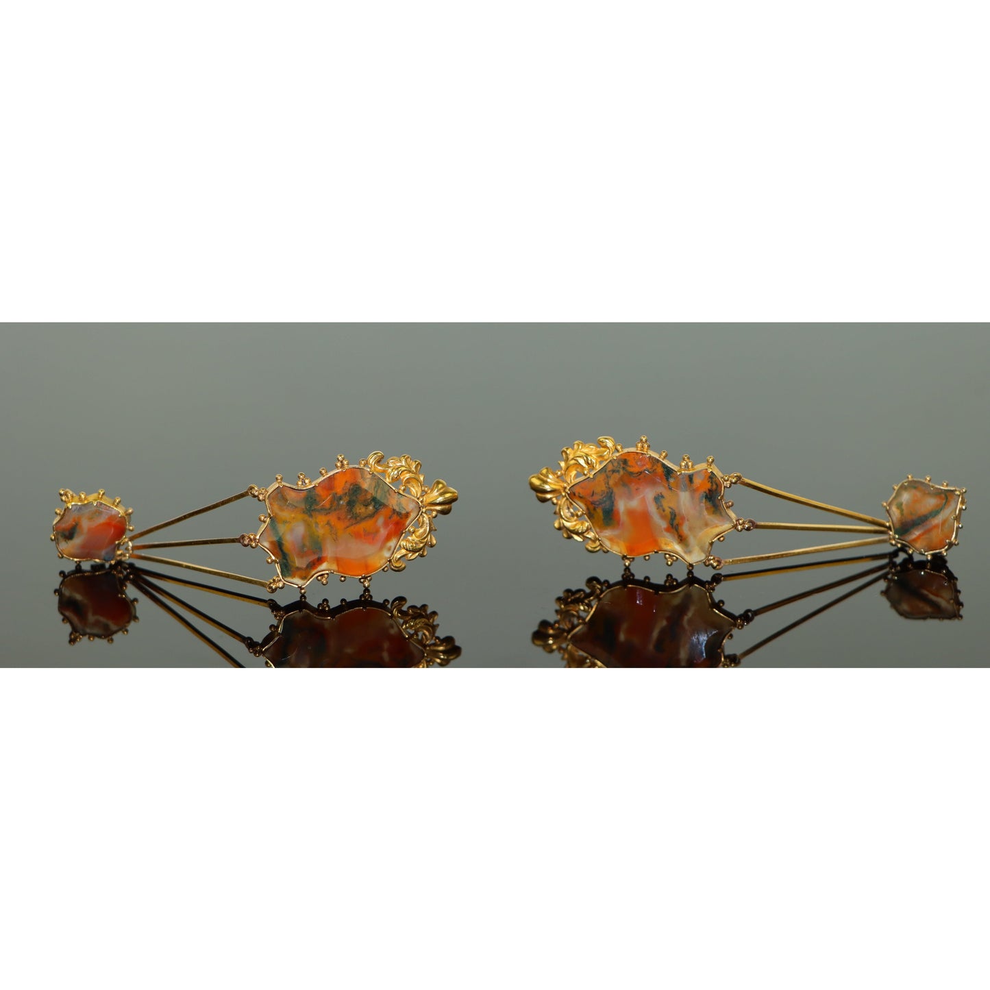 A Rare Georgian Era Agate and Gold Parure Set