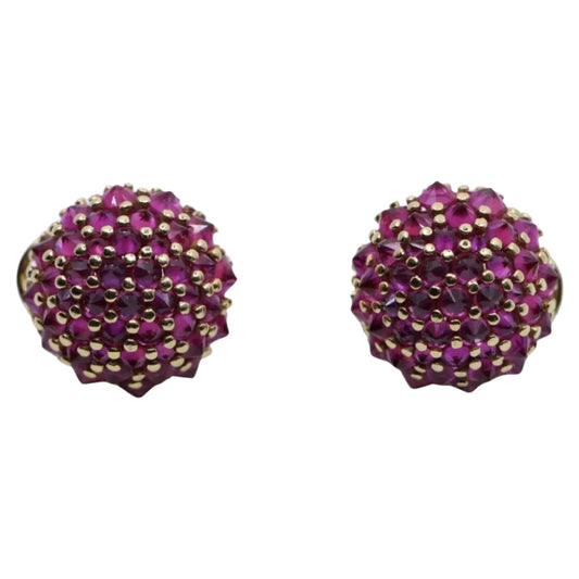 18K Gold Ruby Ball Earring