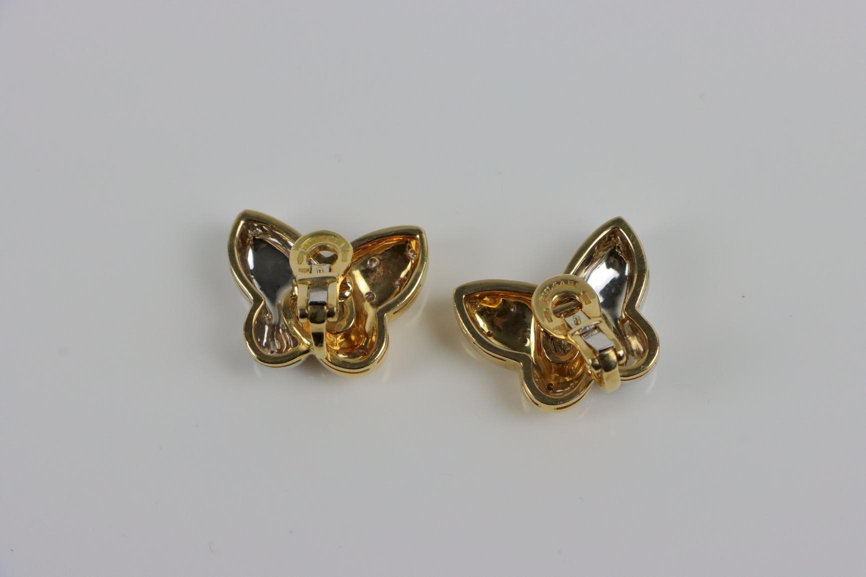 Bvlgari 18K Gold Butterfly Diamond Earring