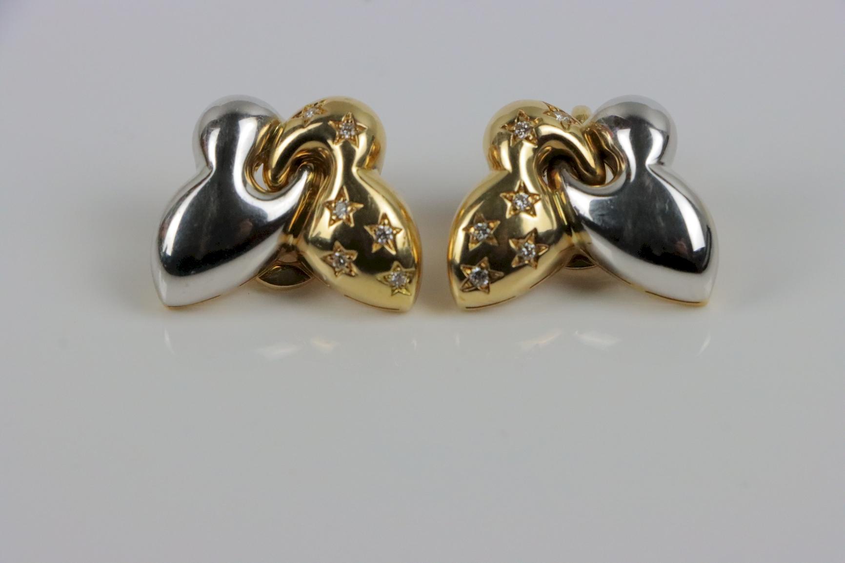 Bvlgari 18K Gold Butterfly Diamond Earring