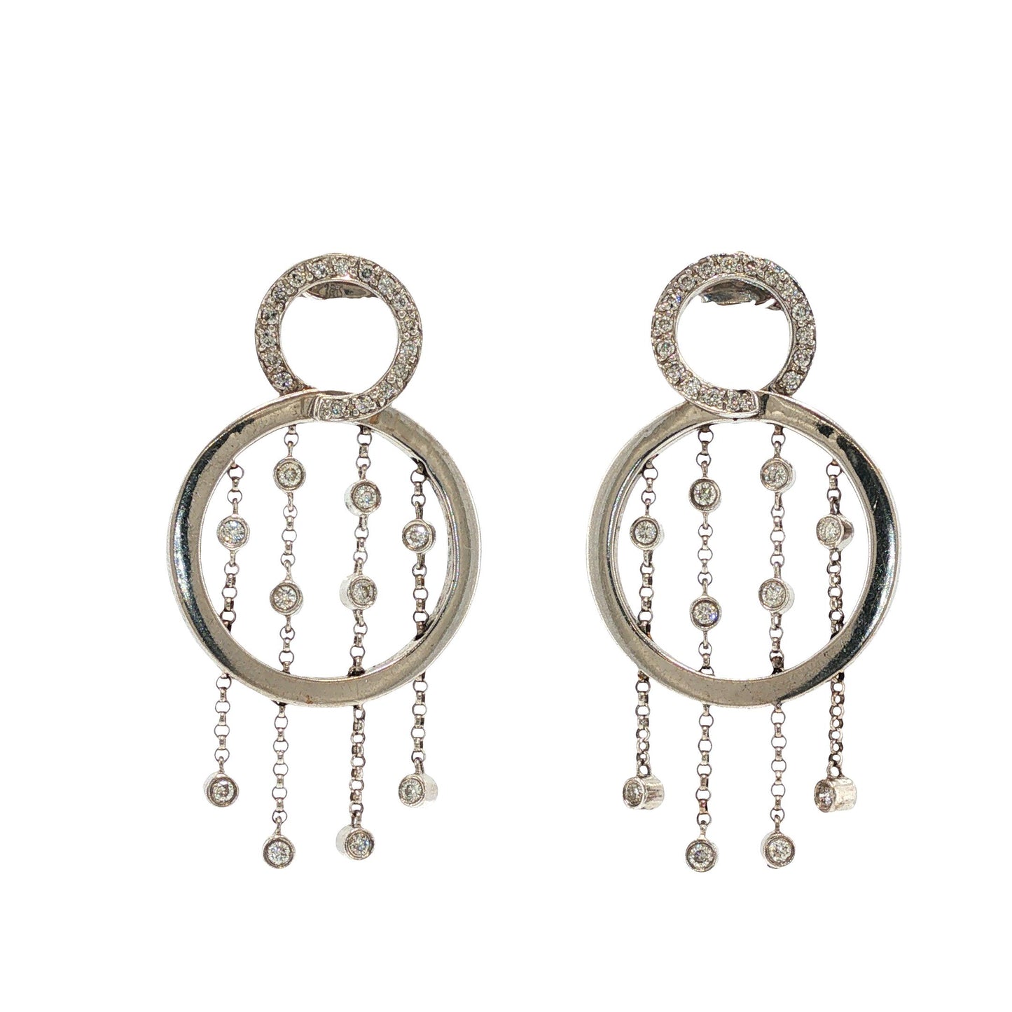 Sonia B. 18K White Gold Diamond Chandelier Earrings