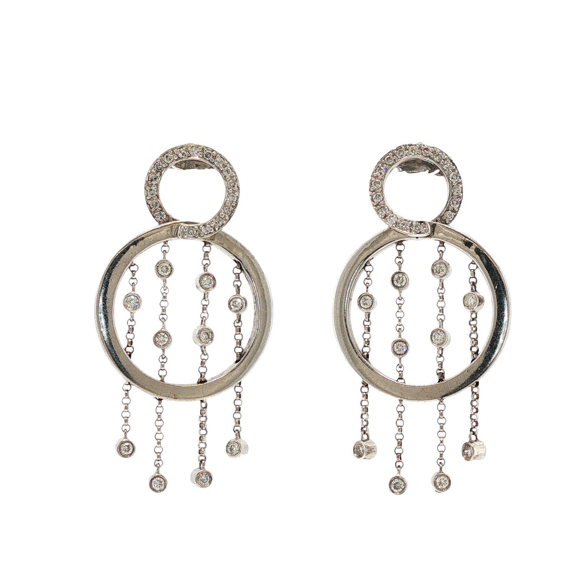 Sonia B. 18K White Gold Diamond Chandelier Earrings