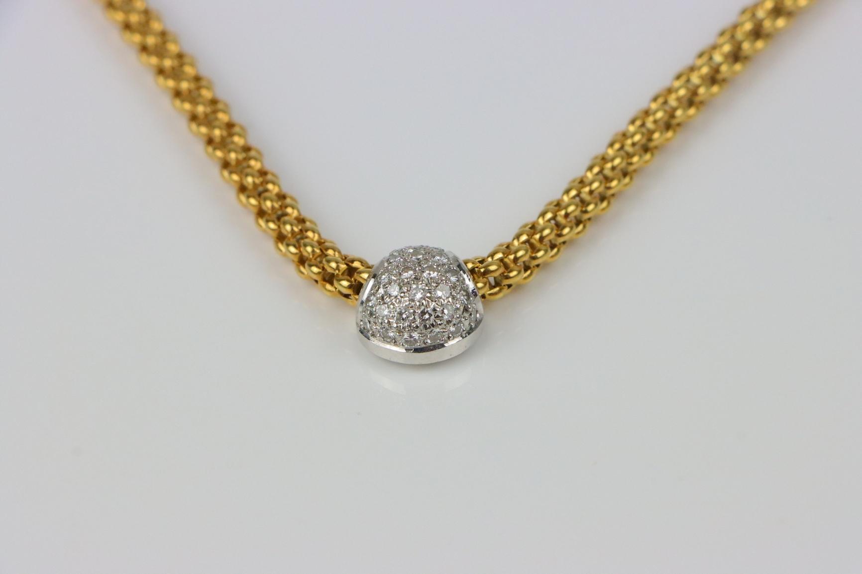 Vintage Fope 18K Gold & Diamond Necklace