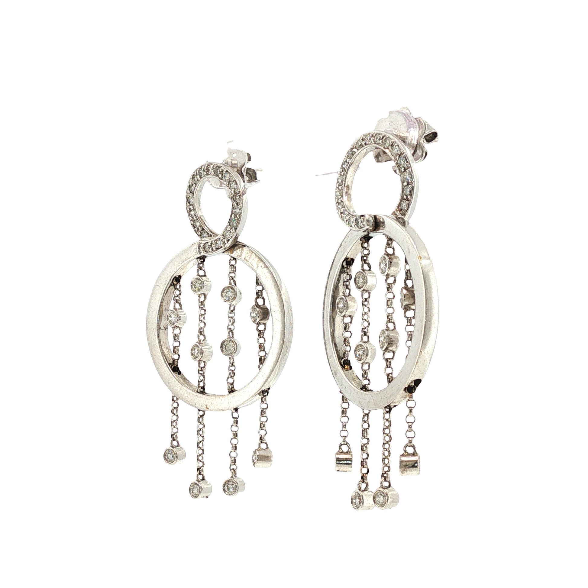 Sonia B. 18K White Gold Diamond Chandelier Earrings
