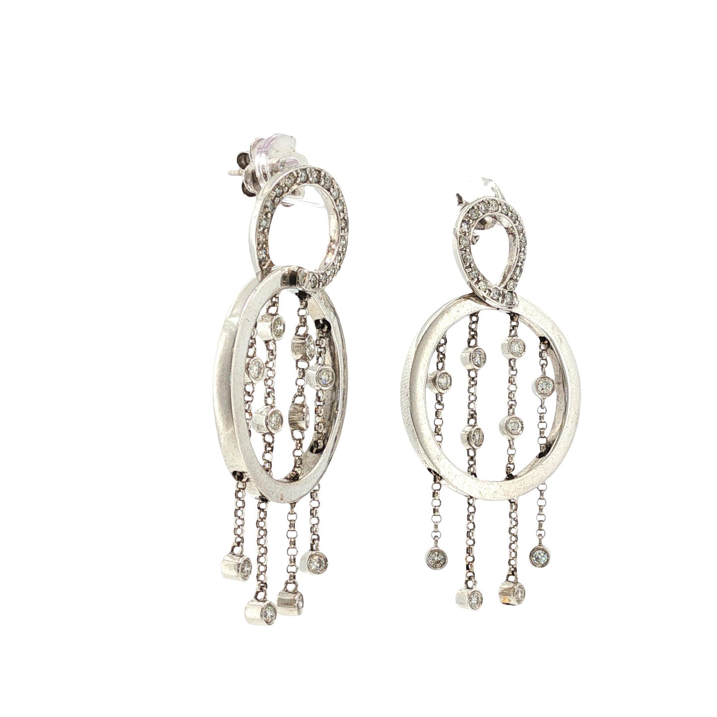 Sonia B. 18K White Gold Diamond Chandelier Earrings