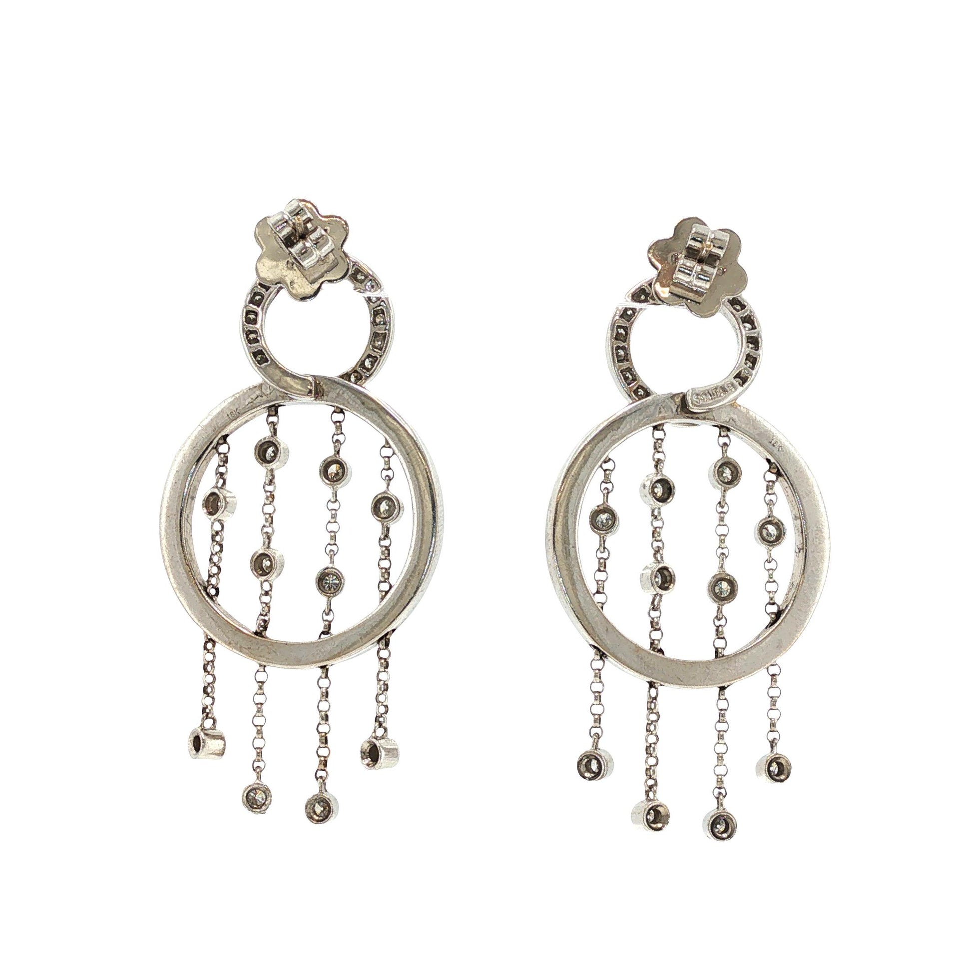 Sonia B. 18K White Gold Diamond Chandelier Earrings